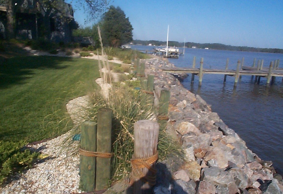 Irrigation  System Maintenance — Nice Landscape With Rip Rap in Shacklefords, VA