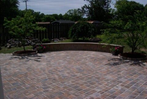 Landscape Design & Installation — Patio With Retaining Wall As Bench in Shacklefords, VA