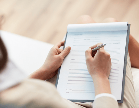 Filling Up A Form — Grafton, WI — Blue Sky School of Professional Massage & Therapeutic Bodywork