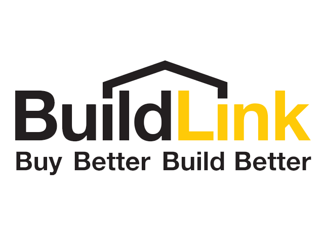 BuildLink logo with a black roof icon above the text:
