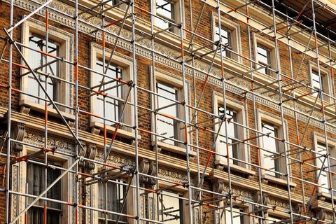 Interior commercial office remodel partially complete demolition - in one point perspective preparing for an energy efficiency upgrade; Shutterstock ID 28463521; PO: N/A; Job: BULK; Client: N/A; Other: BULK