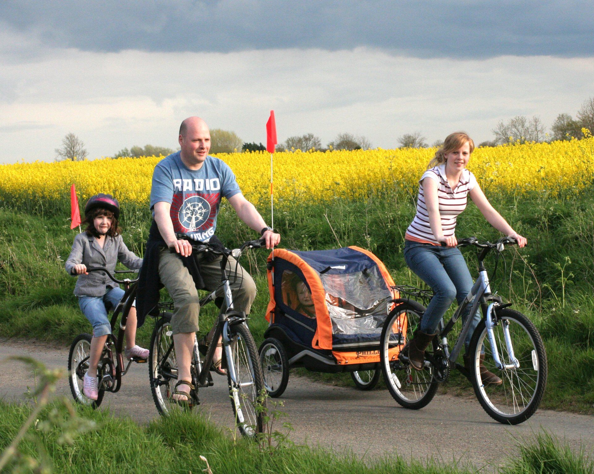 Bicycles on country lane