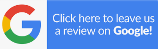 Google review request: Google logo next to blue box with white text, “Click here to leave us a review on Google!”