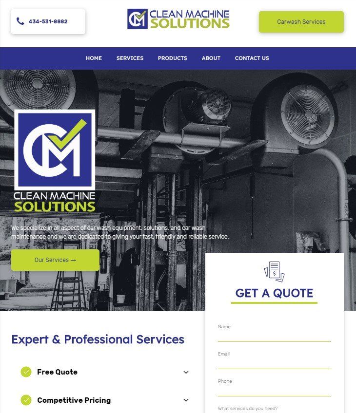 ohmco logo for copywriting website for Clean Machine Solutions carwash distribution