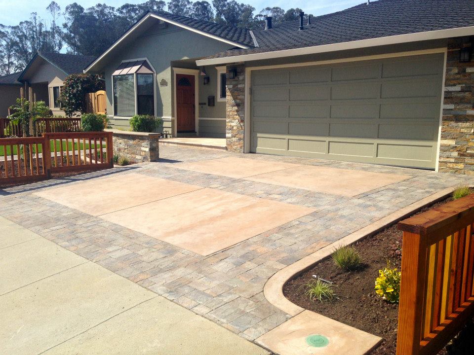 Beautiful Garage Driveway — Santa Cruz, CA — Quilici Gardening