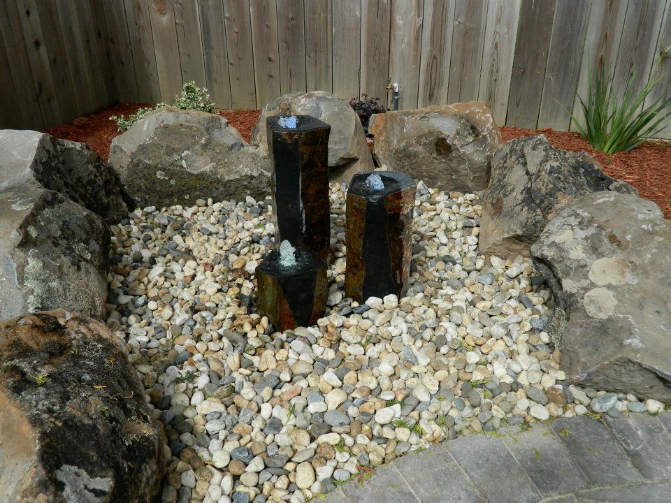 Three Stone Fountain — Santa Cruz, CA — Quilici Gardening