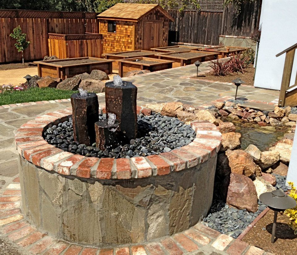 After Fountain Installed — Santa Cruz, CA — Quilici Gardening