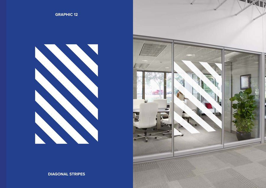 graphic window film diagonal stripes allcool window films
