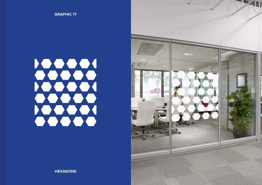 graphic window film hexagon pattern allcool window films