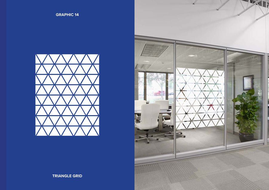 graphic window film triangle grid pattern allcool window films