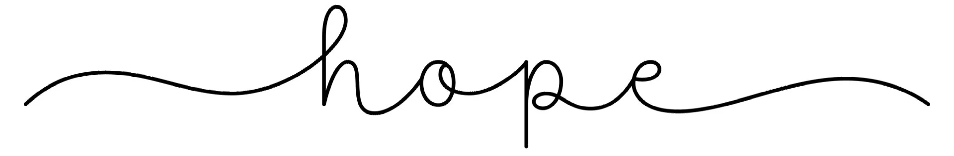 The word hope is written in black and white on a white background.