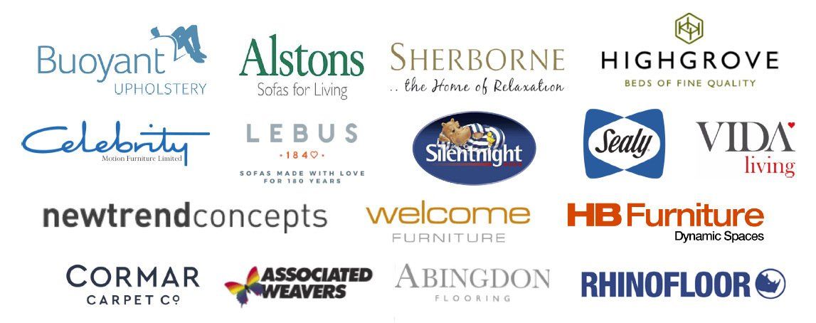 Supplier logos of quality furniture, sofas, beds and flooring L Fidler & Sons furniture store stocks a wide range of quality furniture from the UK's leading suppliers to the Girvan area