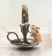 Candlestick - Hand-painted Bronze Resin Mouse - Michael Simpson