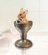 Egg Cup - Hand-painted Bronze Resin Mouse - Michael Simpson