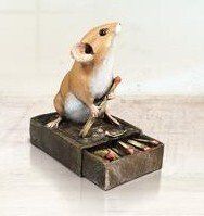 Matchbox - Hand-painted Bronze Resin Mouse - Michael Simpson
