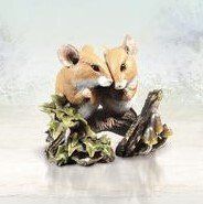 Woodland Couple - Hand-painted Bronze Resin Mice - Michael Simpson