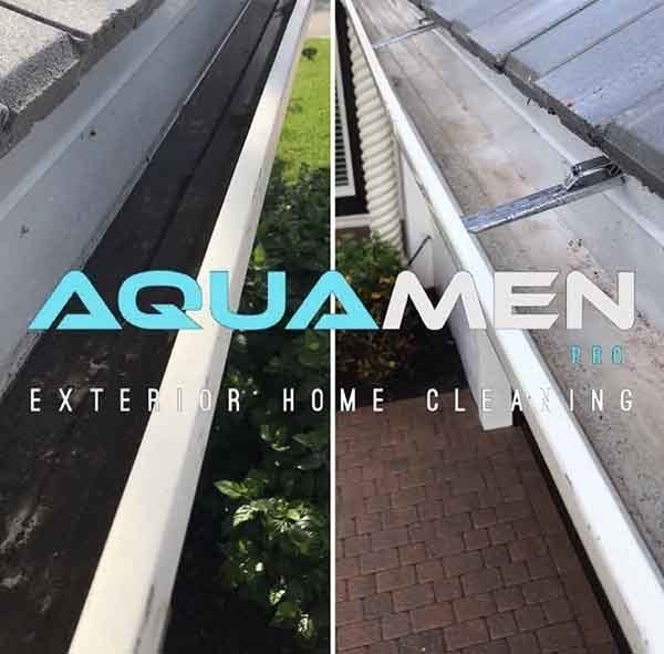 freshly cleaned gutters