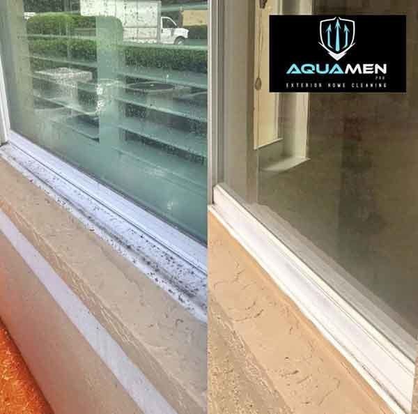 before and after window cleaning