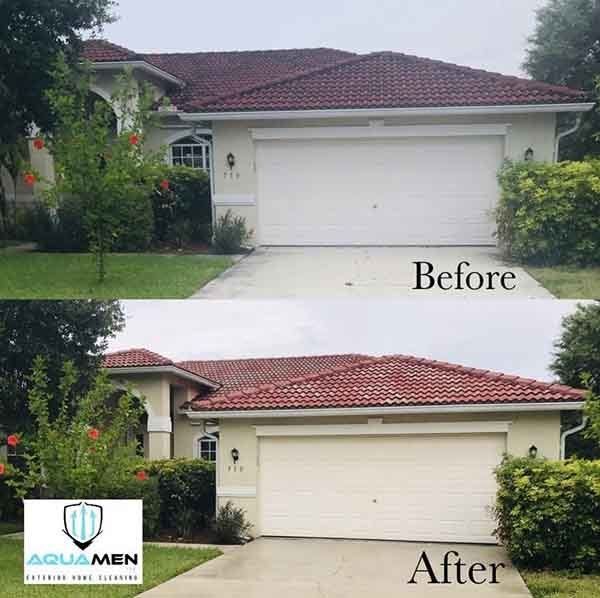 before and after house washing