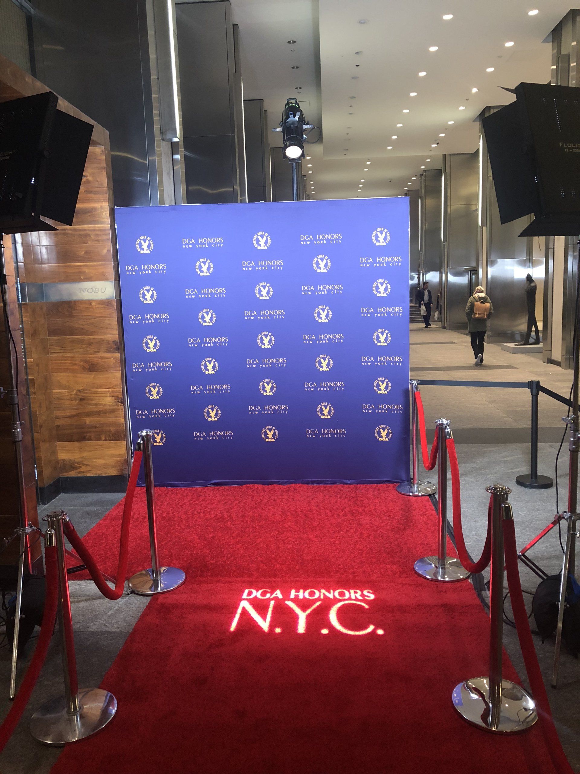 Lighting and red carpet used for event in New York City