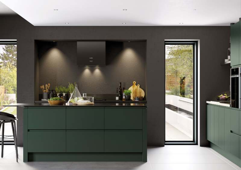 view of kitchen island