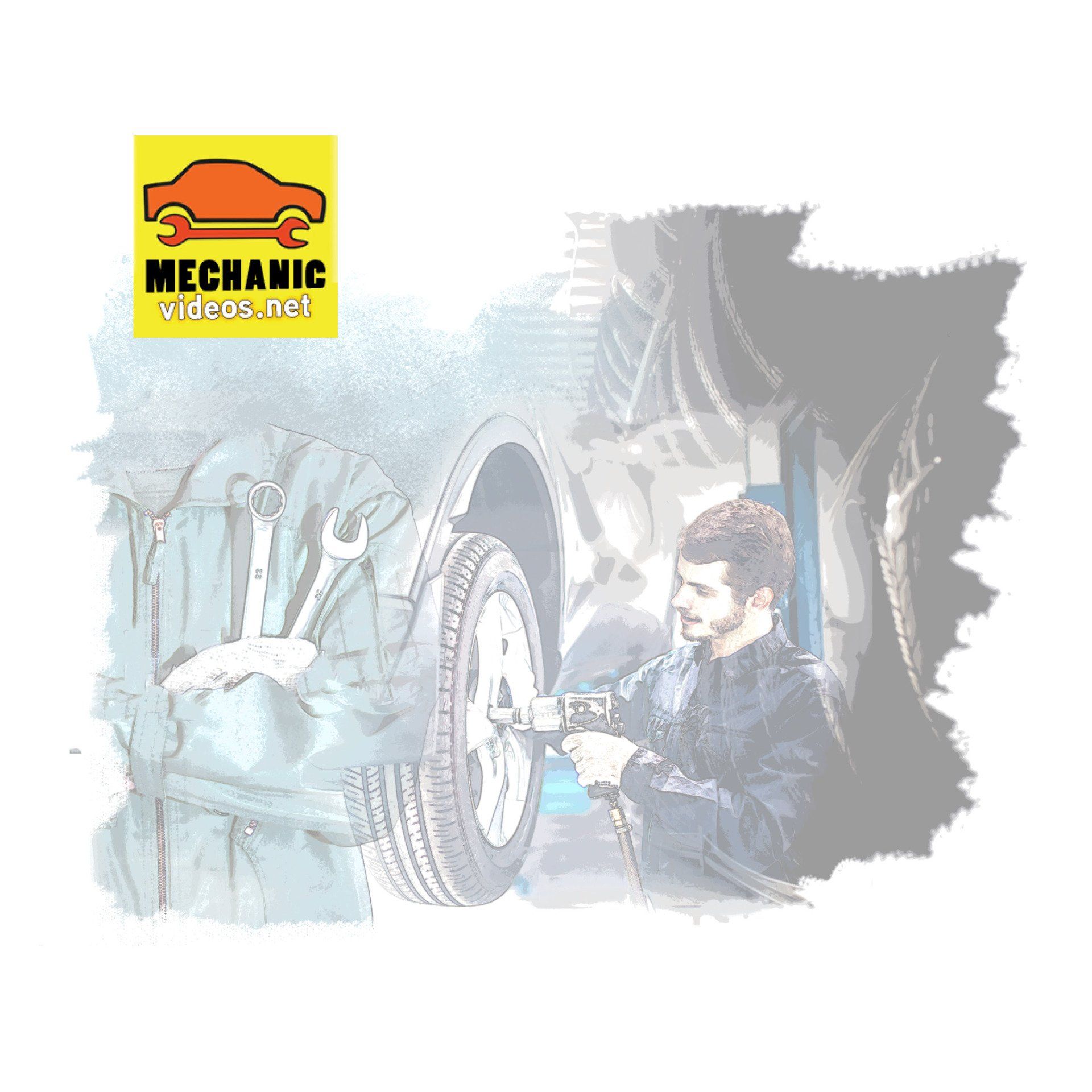 a mechanic is working on a tire in a garage .