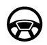 a black and white steering wheel on a white background .