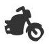 a black and white silhouette of a motorcycle on a white background .