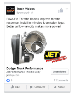 color image showing a social media ad example on facebook