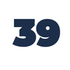Dark navy number 39 on a white background