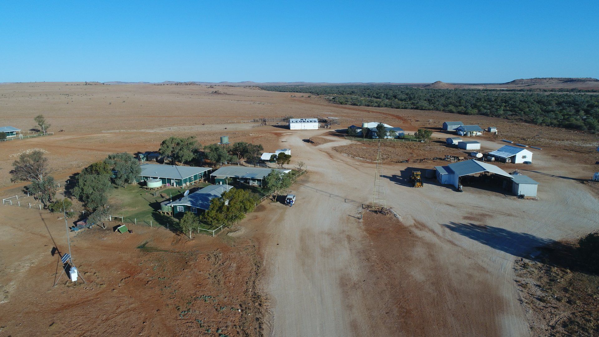aerial view of a cattle farm