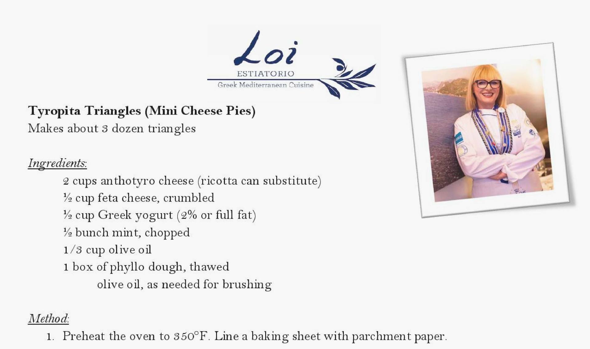 Chef Maria's Tyropita Triangles recipe