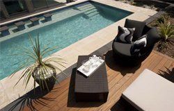 timber deck by pool