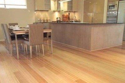 Modern kitchen with wood floors