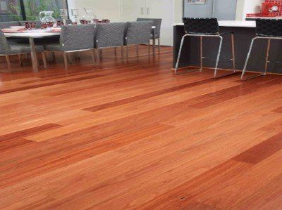reddish hardwood flooring.