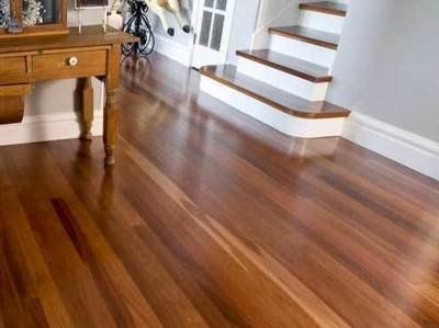 Polished wood floor
