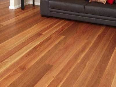 Polished hardwood flooring.