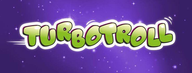 En turbotroll-logo på lilla bakgrunn