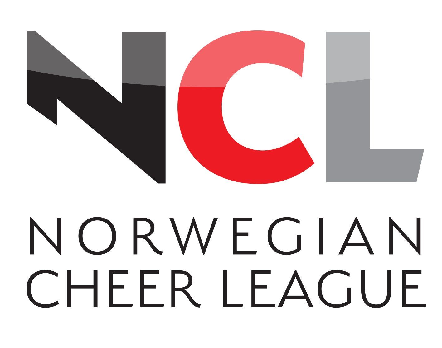 Logoen for den norske cheer-ligaen er svart og rød