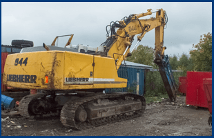 To take advantage of our same day skip hire in Tyne and Wear call 0191 584 3382 Machinery with a hydrolic arm