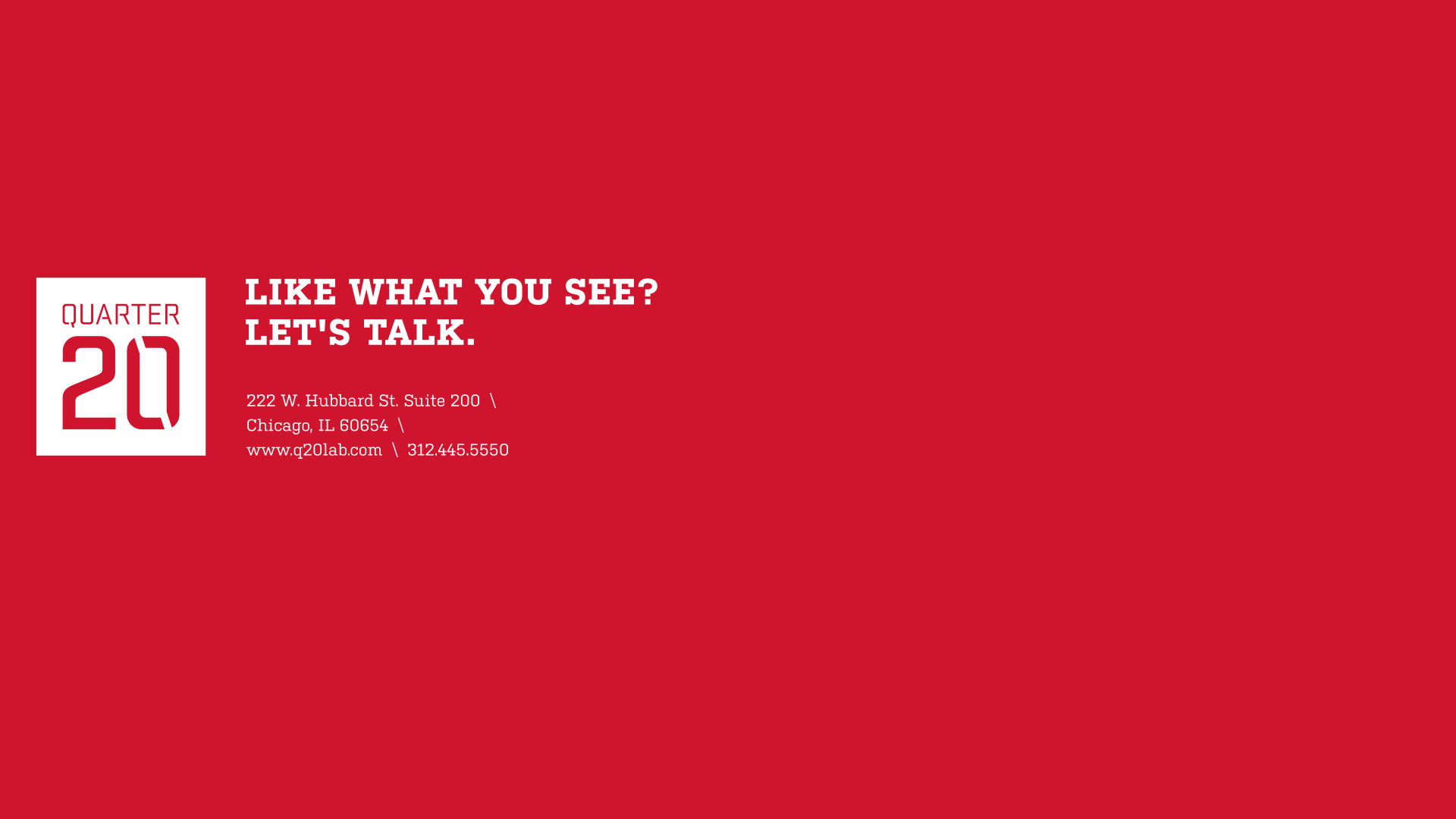 A red background with the words like what you see let 's talk