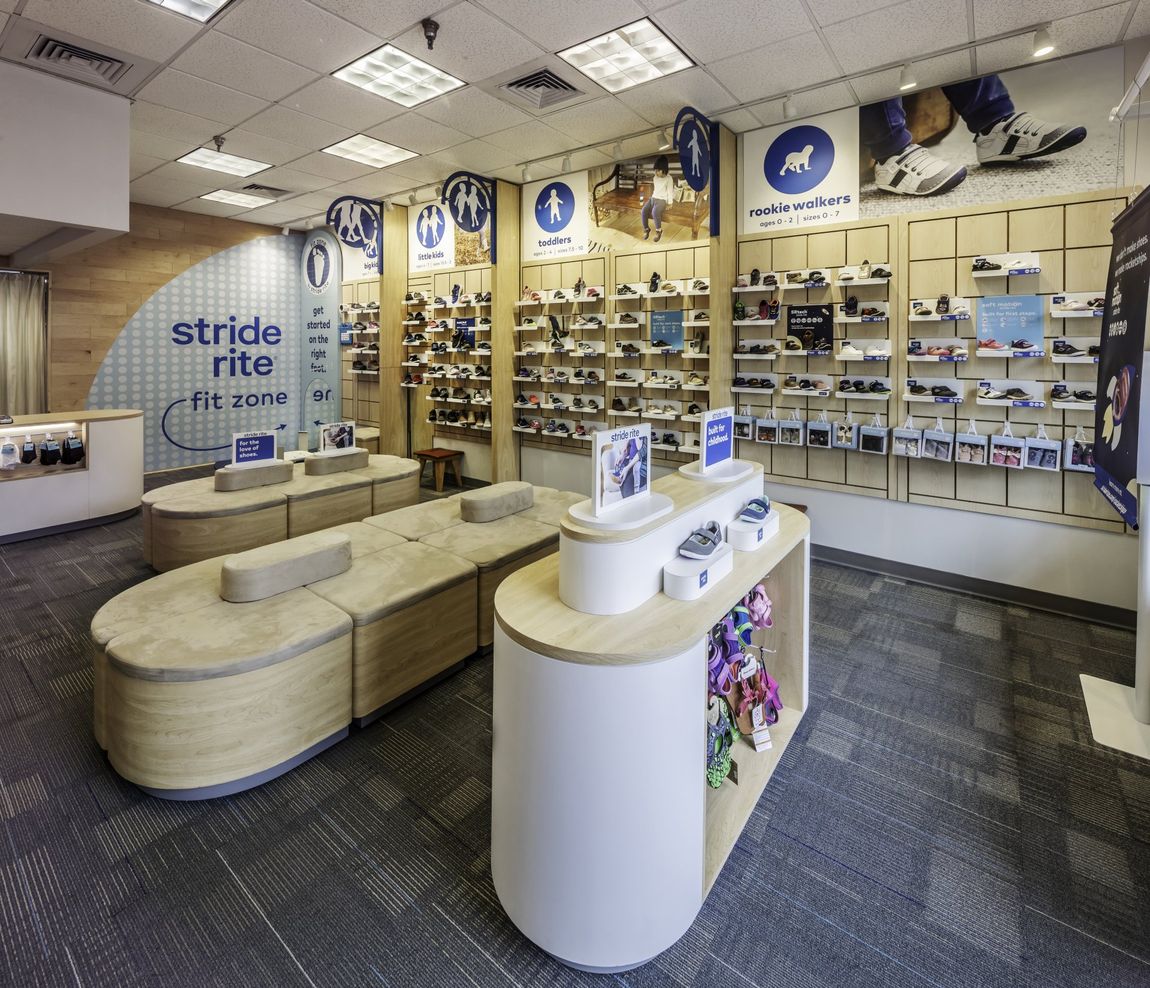 The inside of a stride rite shoe store