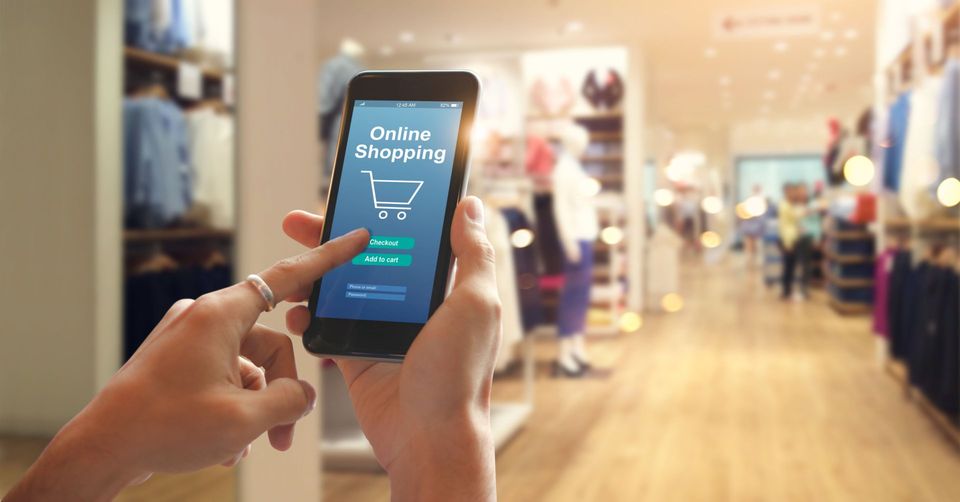 shopping online while shopping inline