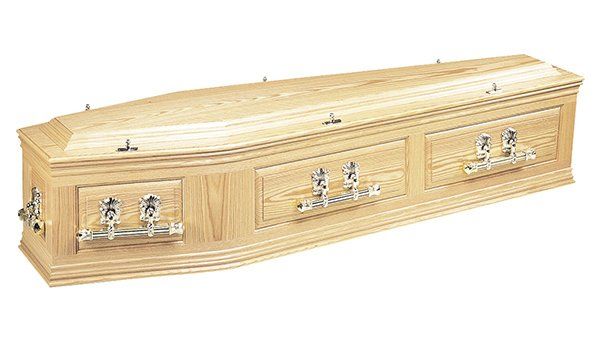 Traditional Solid Oak Coffin. (Cambridge)