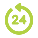 Green circle with arrow around the number