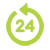Green circular arrow around the number