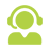 Green icon of person wearing a headset, suggesting customer service or support.