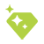 Green diamond with sparkles.