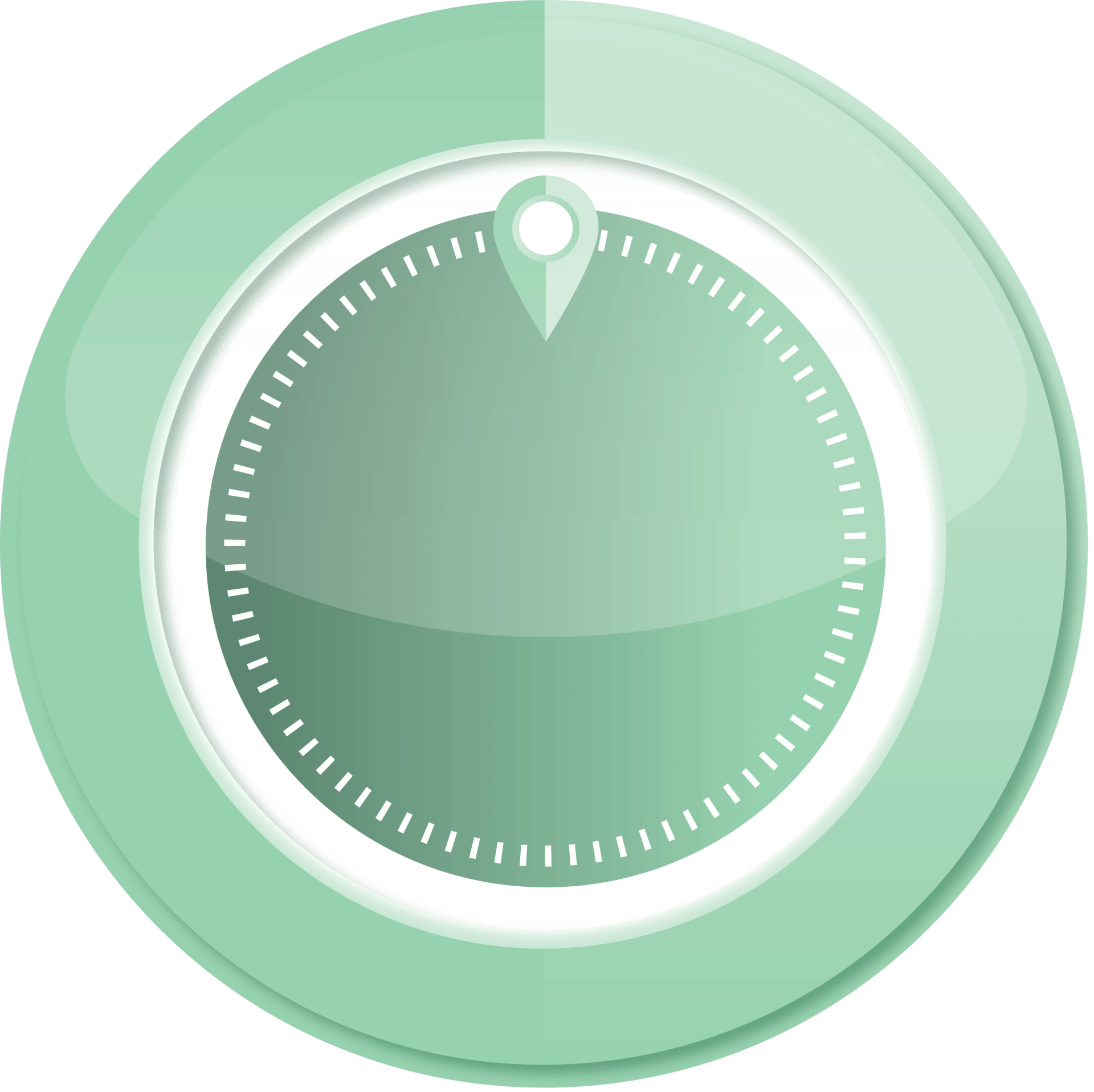 Green timer dial with a white inner circle and pointer.