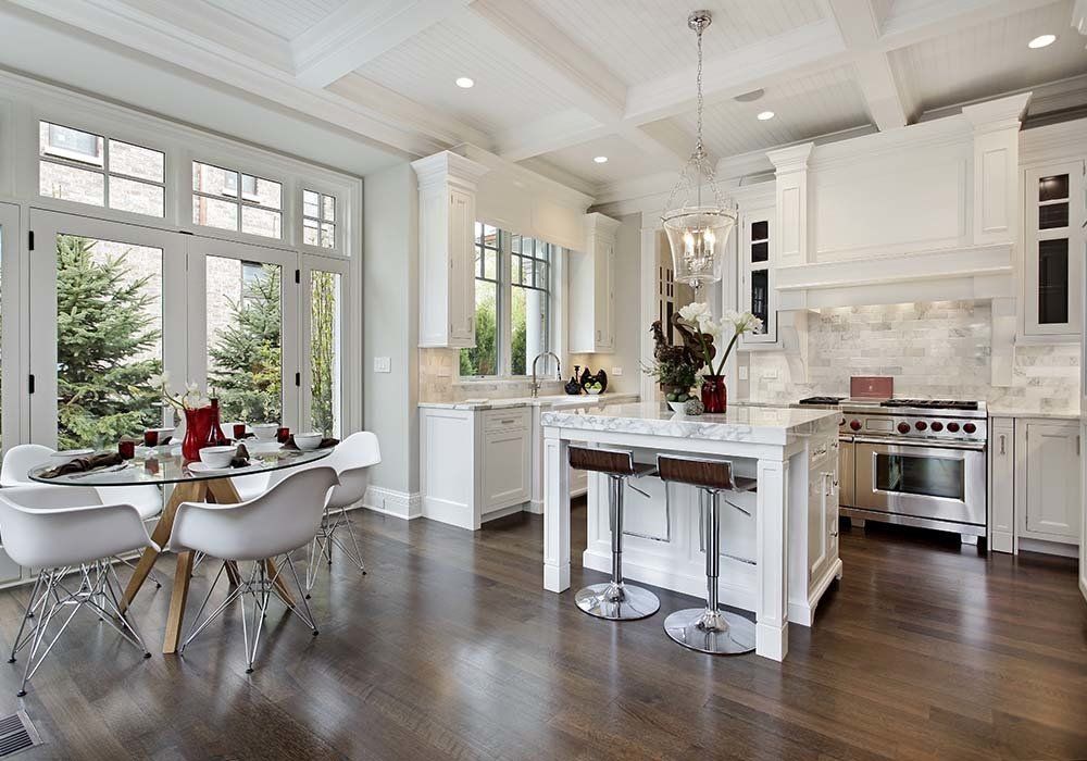 Vinyl floored kitchen